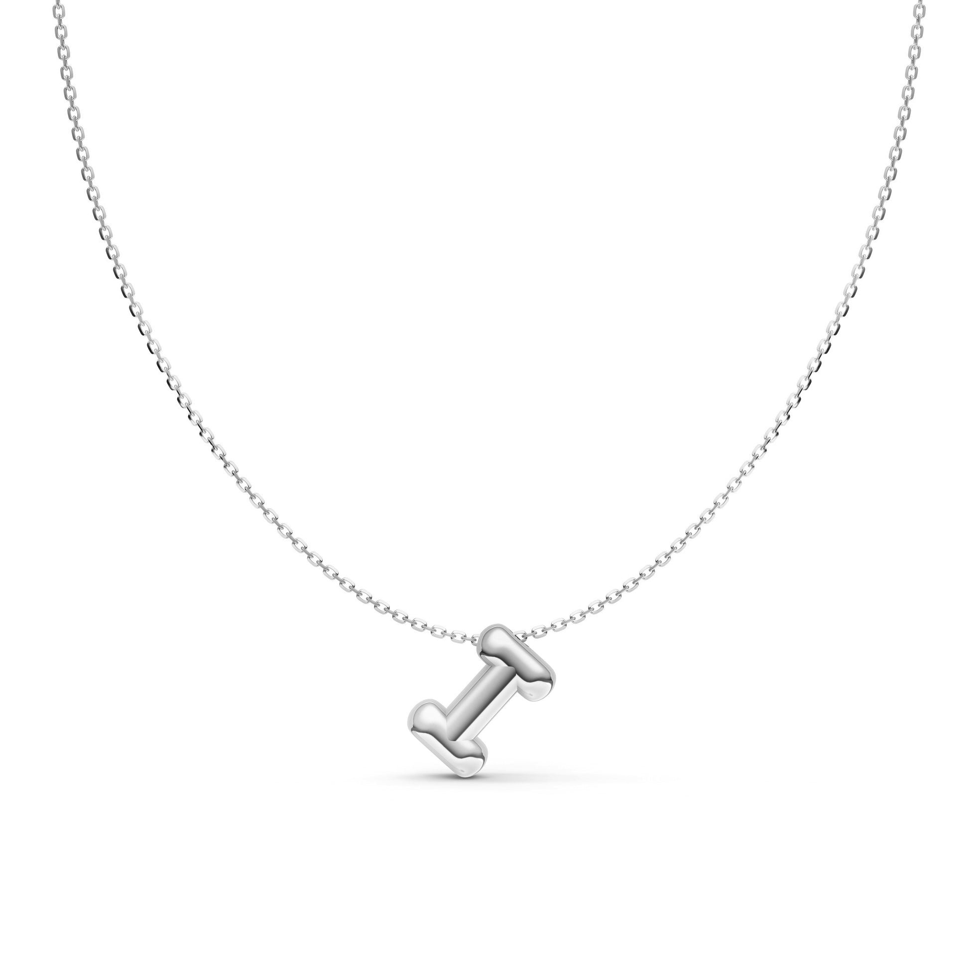 Puffy Bubble Initial ‘I’ Necklace