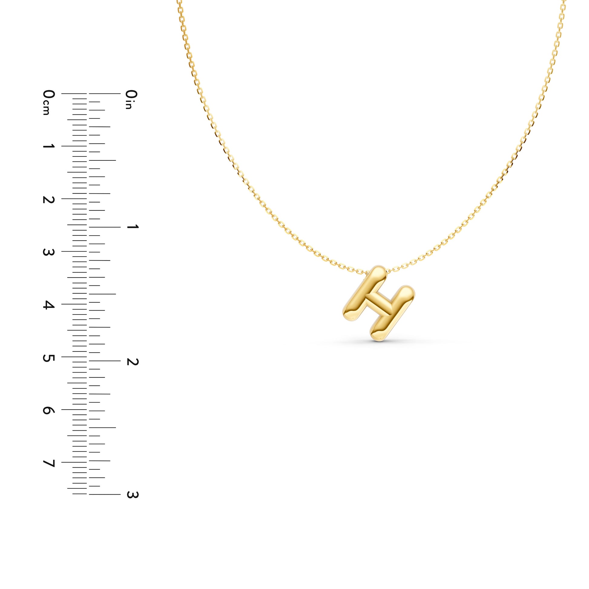Puffy Bubble Initial ‘H’ Necklace