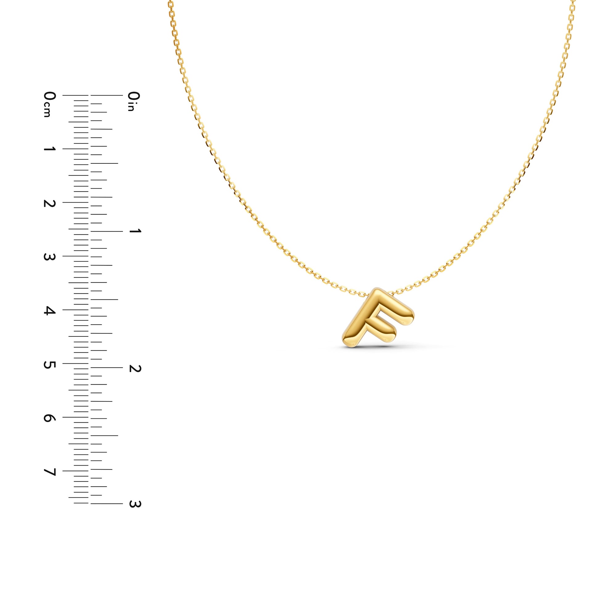 Puffy Bubble Initial ‘F’ Necklace