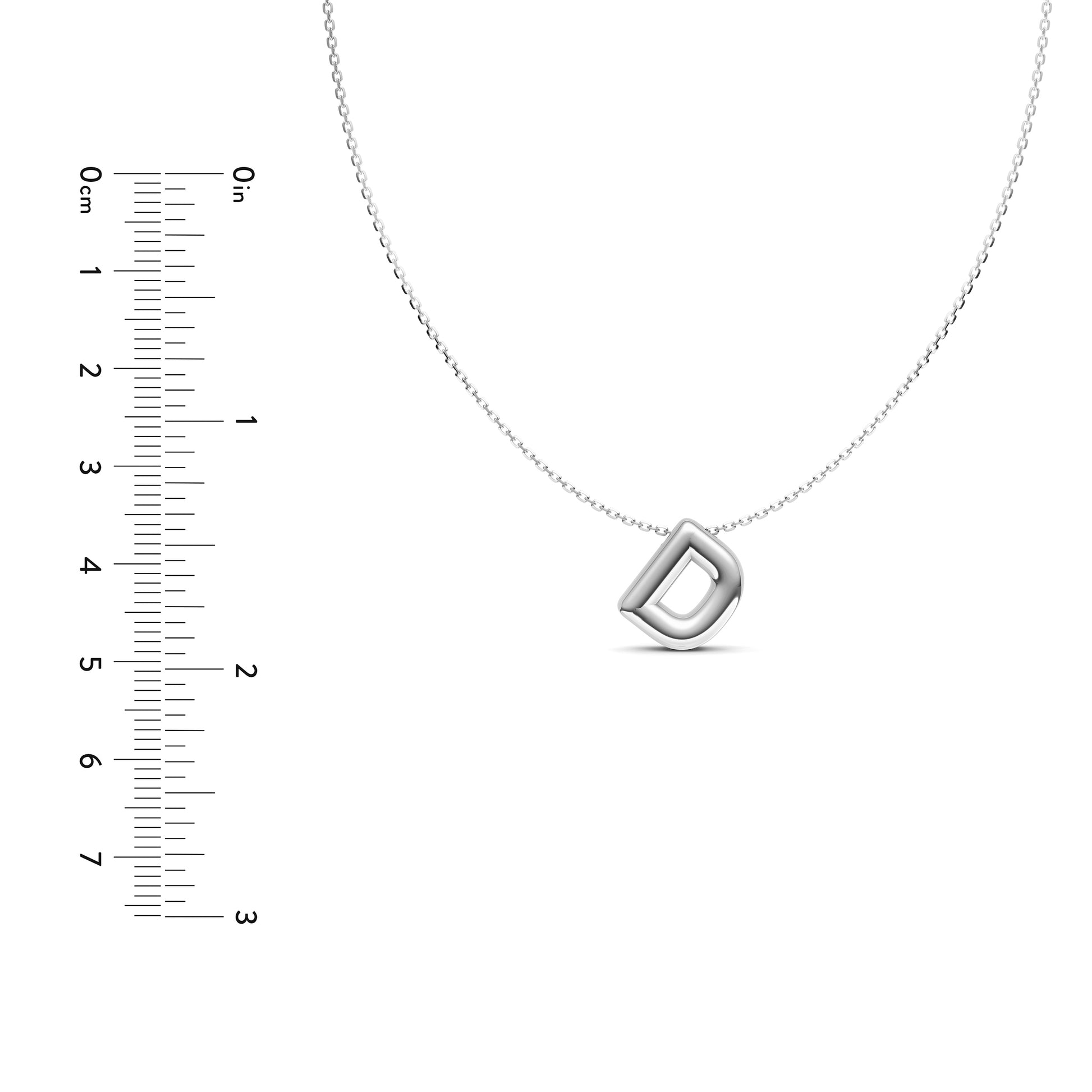 Puffy Bubble Initial ‘D’ Necklace