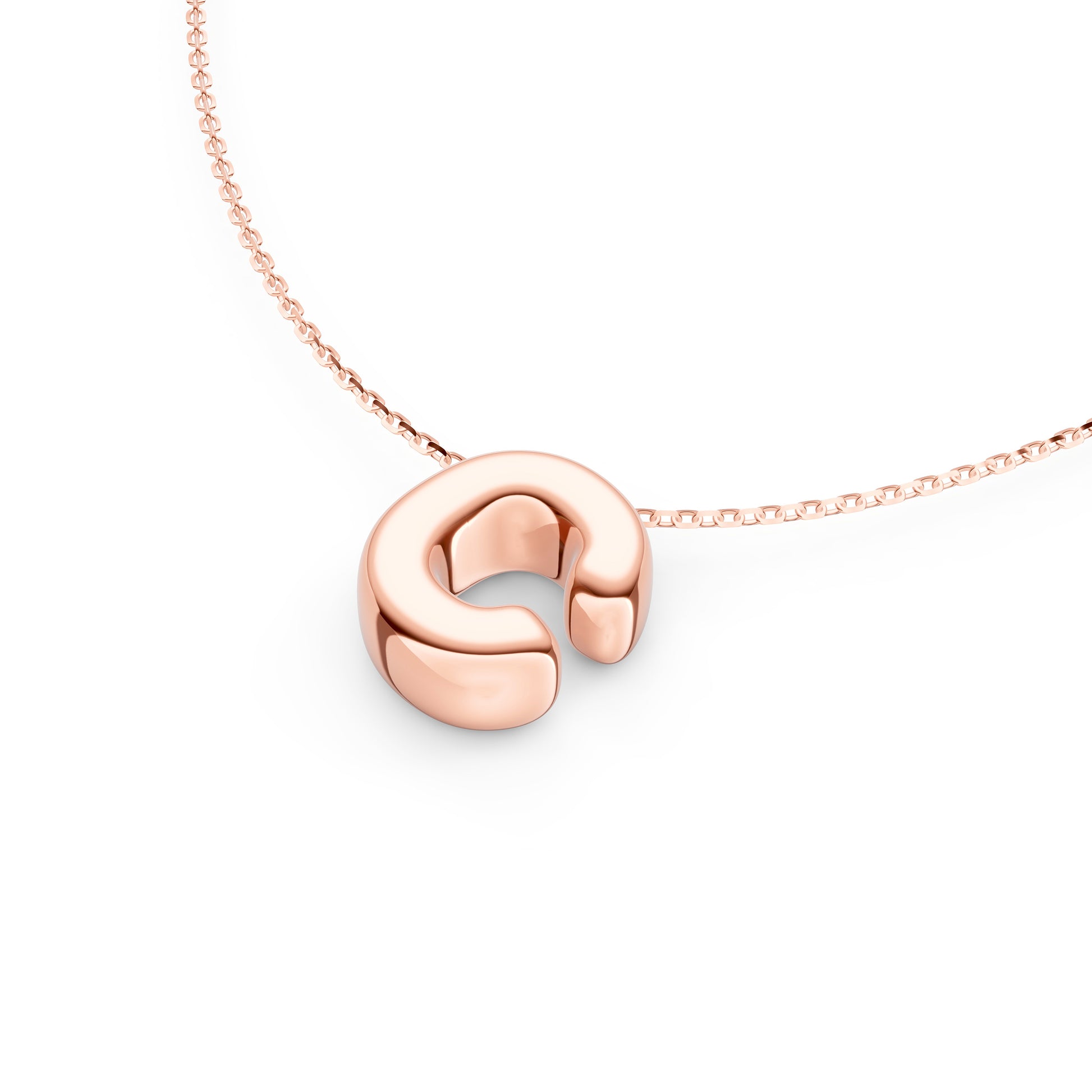 Puffy Bubble Initial ‘C Necklace