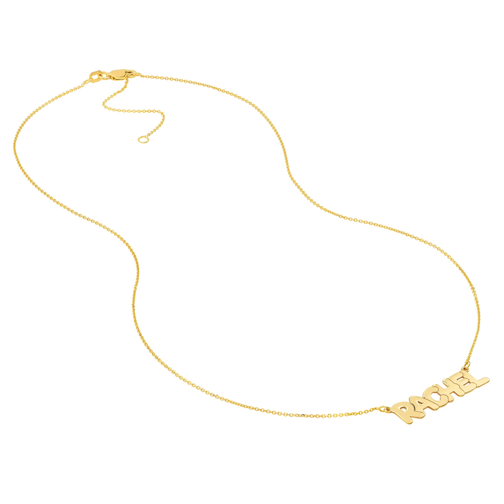 7mm Bubble Font Nameplate Necklace