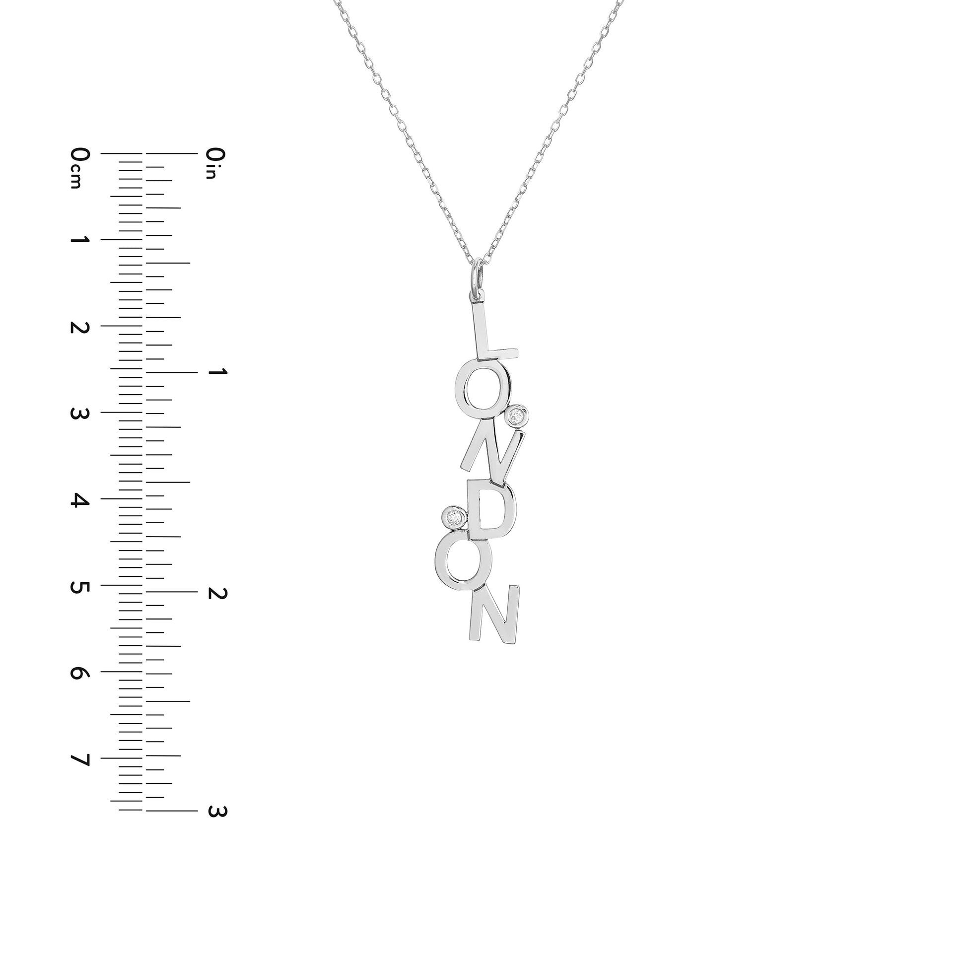 Dancing Block Letters Diamond Bezel Necklace