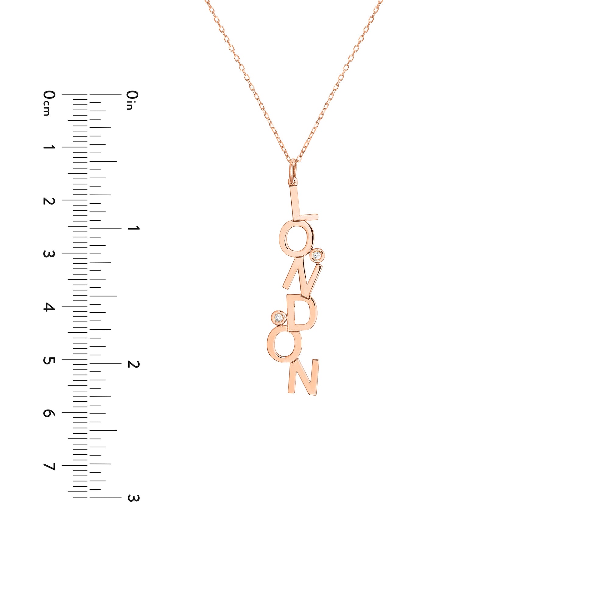 Dancing Block Letters Diamond Bezel Necklace