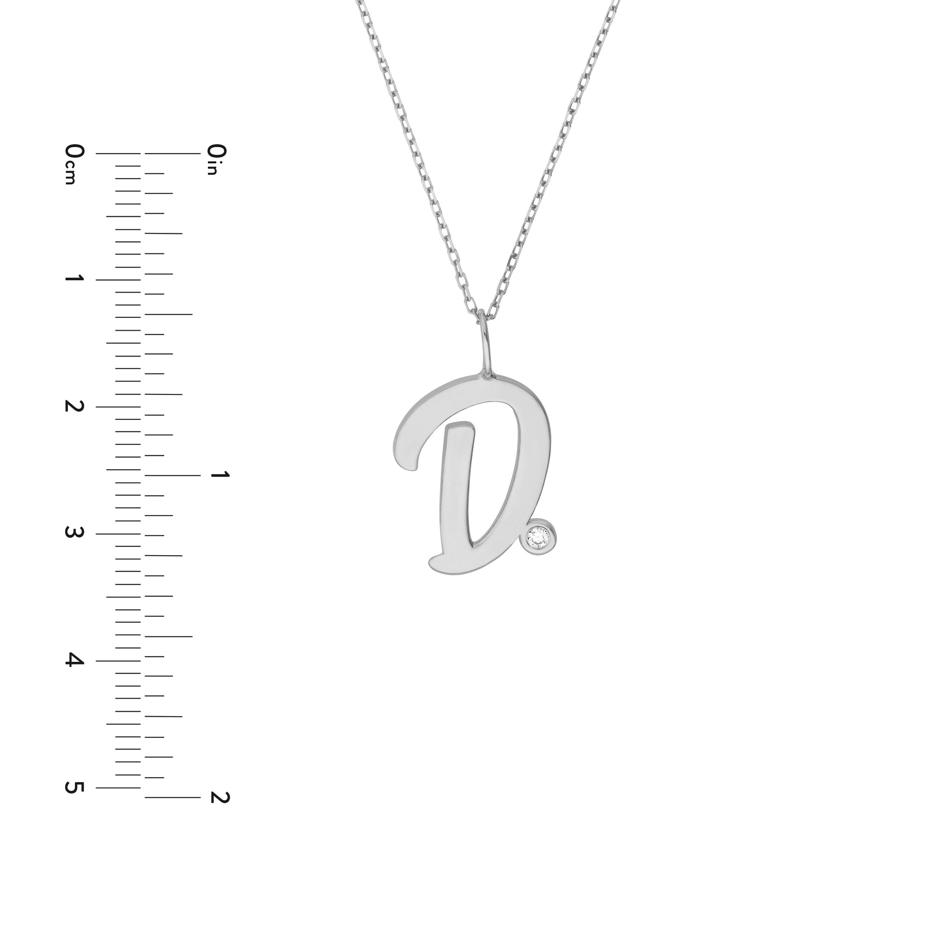 Script “D” Initial with Diamond Bezel Necklace