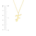 Script “F” Initial with Diamond Bezel Necklace