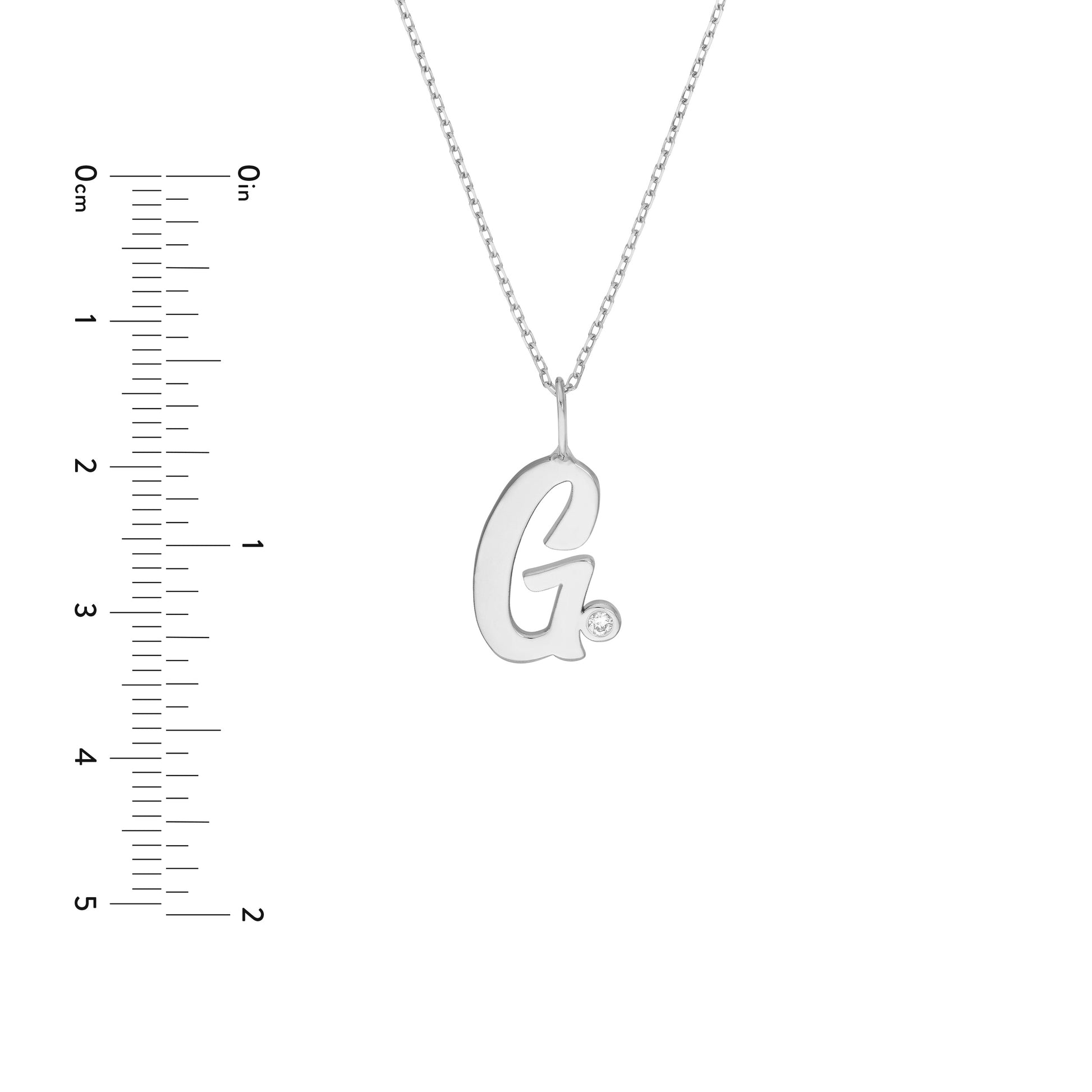 Script G with Diamond Bezel Necklace