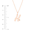 Script H with Diamond Bezel Necklace