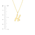 Script H with Diamond Bezel Necklace