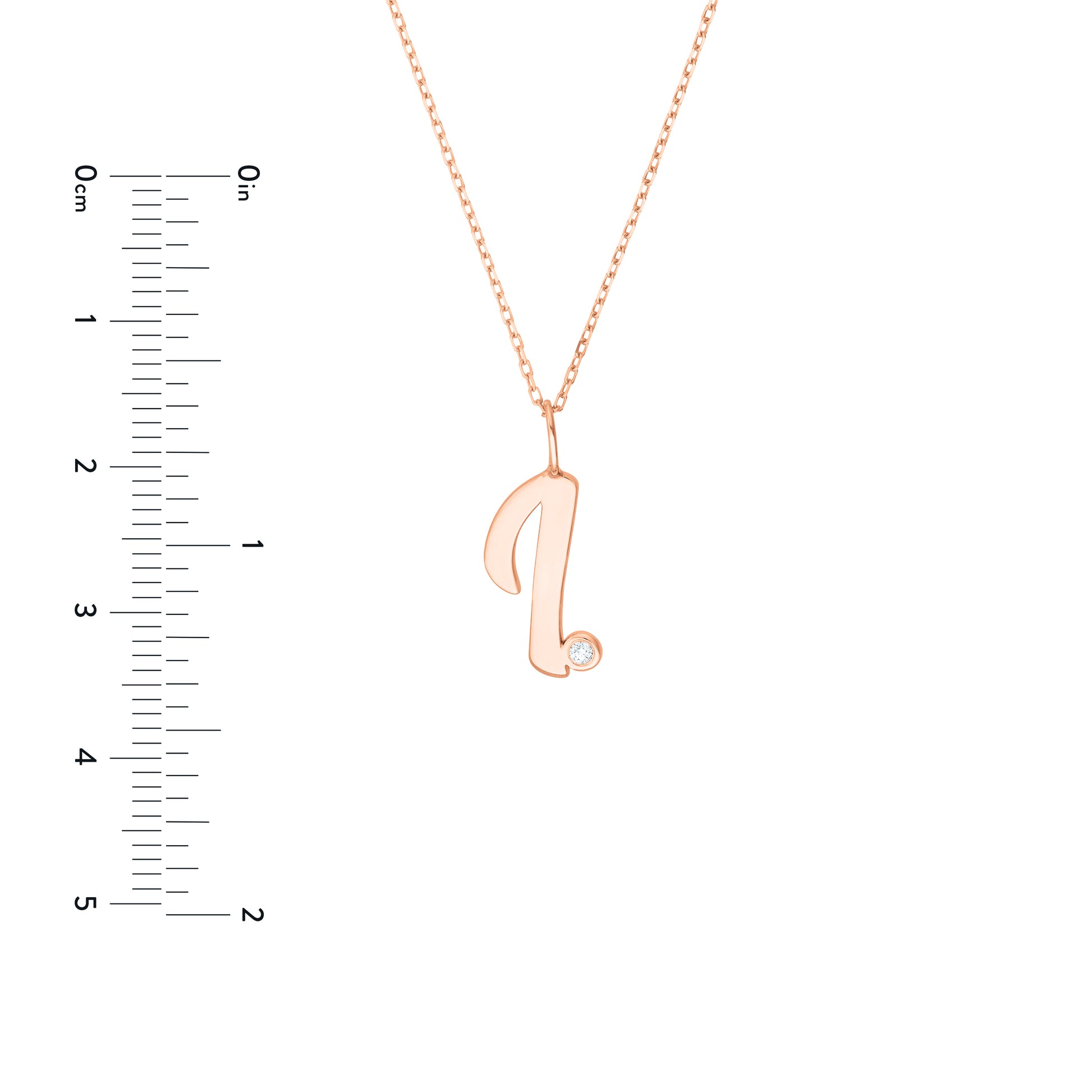 Script I with Diamond Bezel Necklace