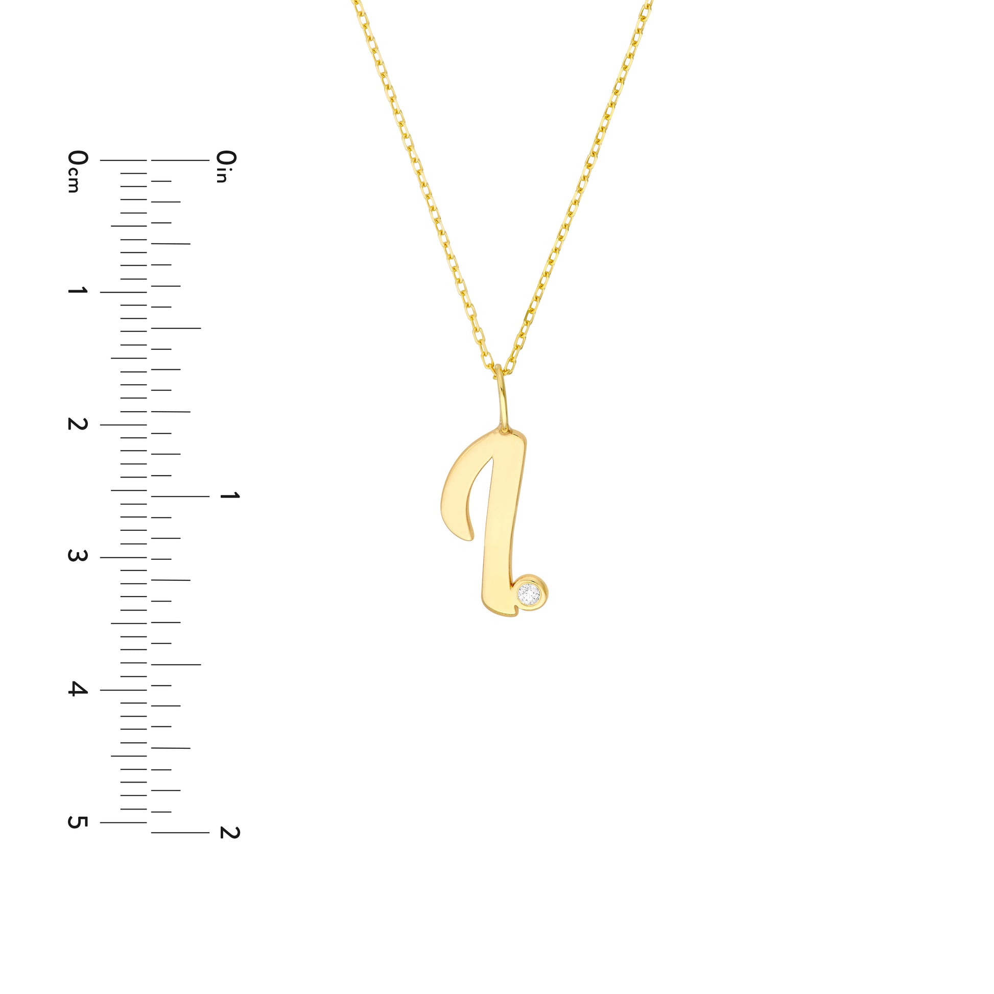 Script I with Diamond Bezel Necklace
