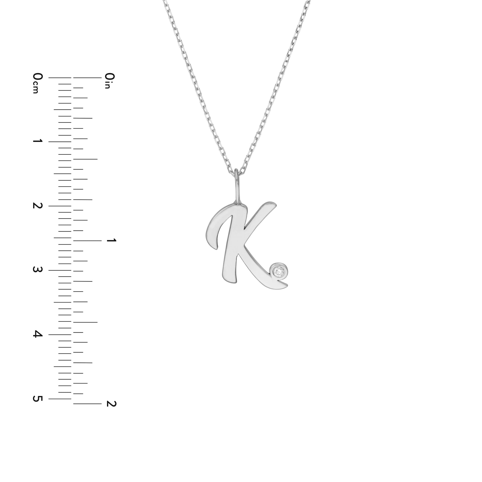 Script K Diamond Bezel Necklace