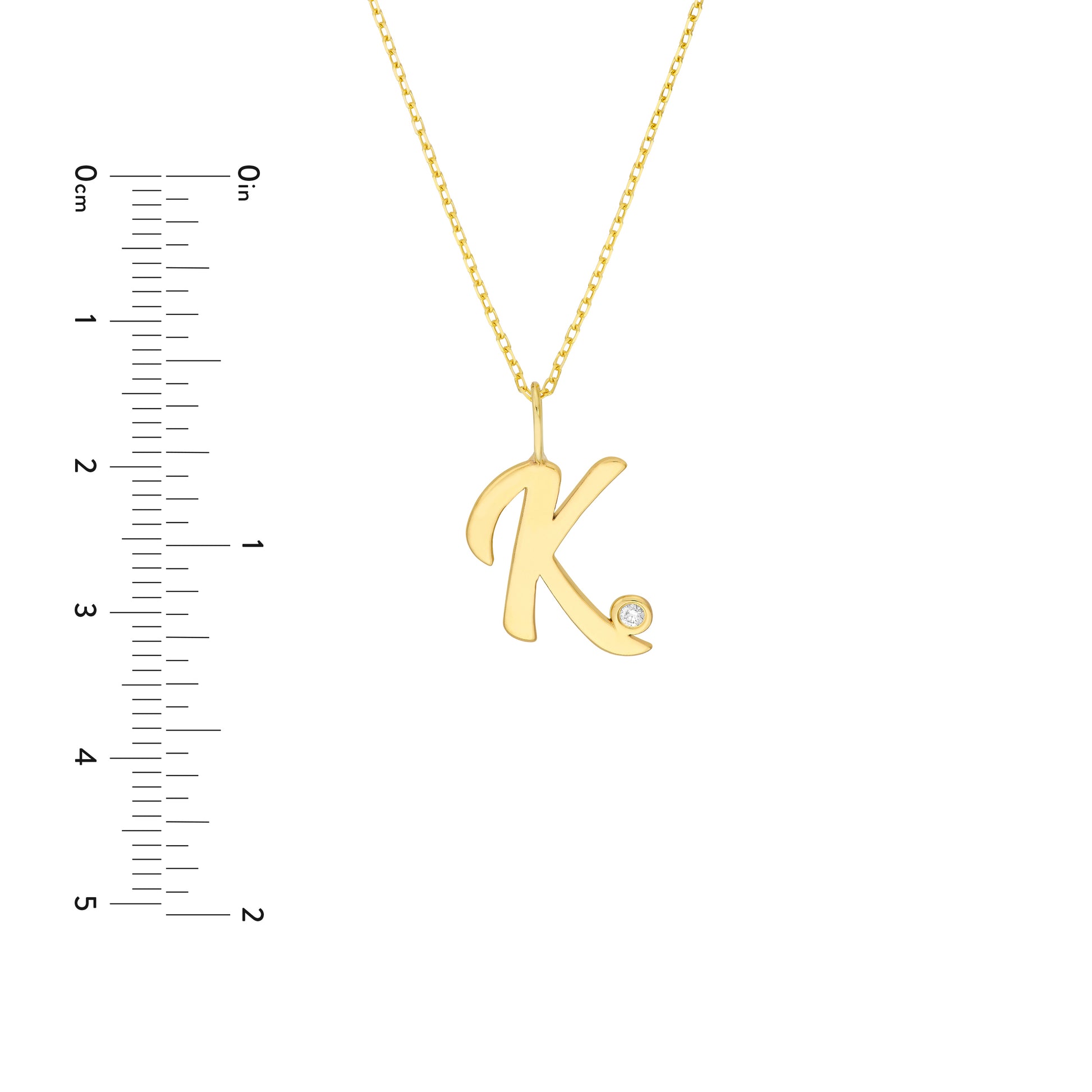 Script K Diamond Bezel Necklace