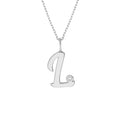 Script L with Diamond Bezel Necklace
