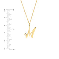 Script M with Diamond Bezel Necklace