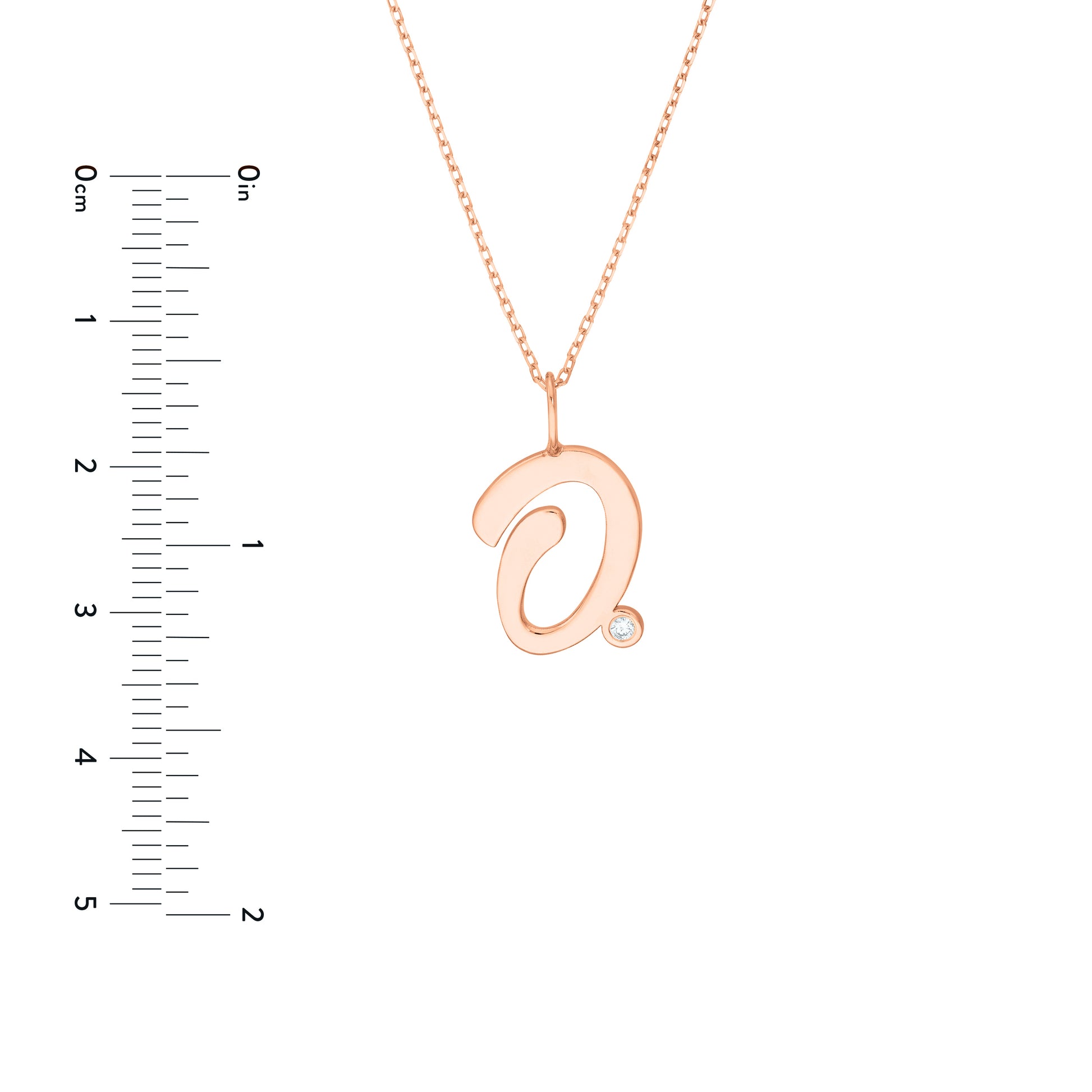 Script O with Diamond Bezel Necklace