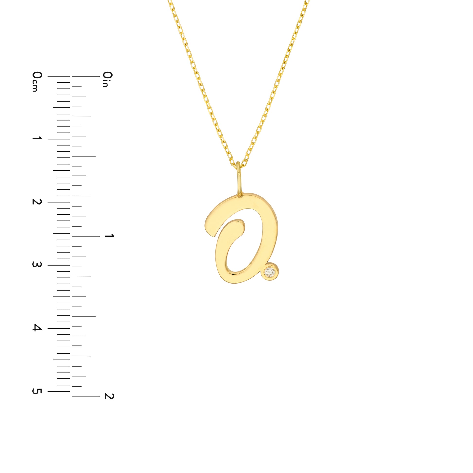 Script O with Diamond Bezel Necklace