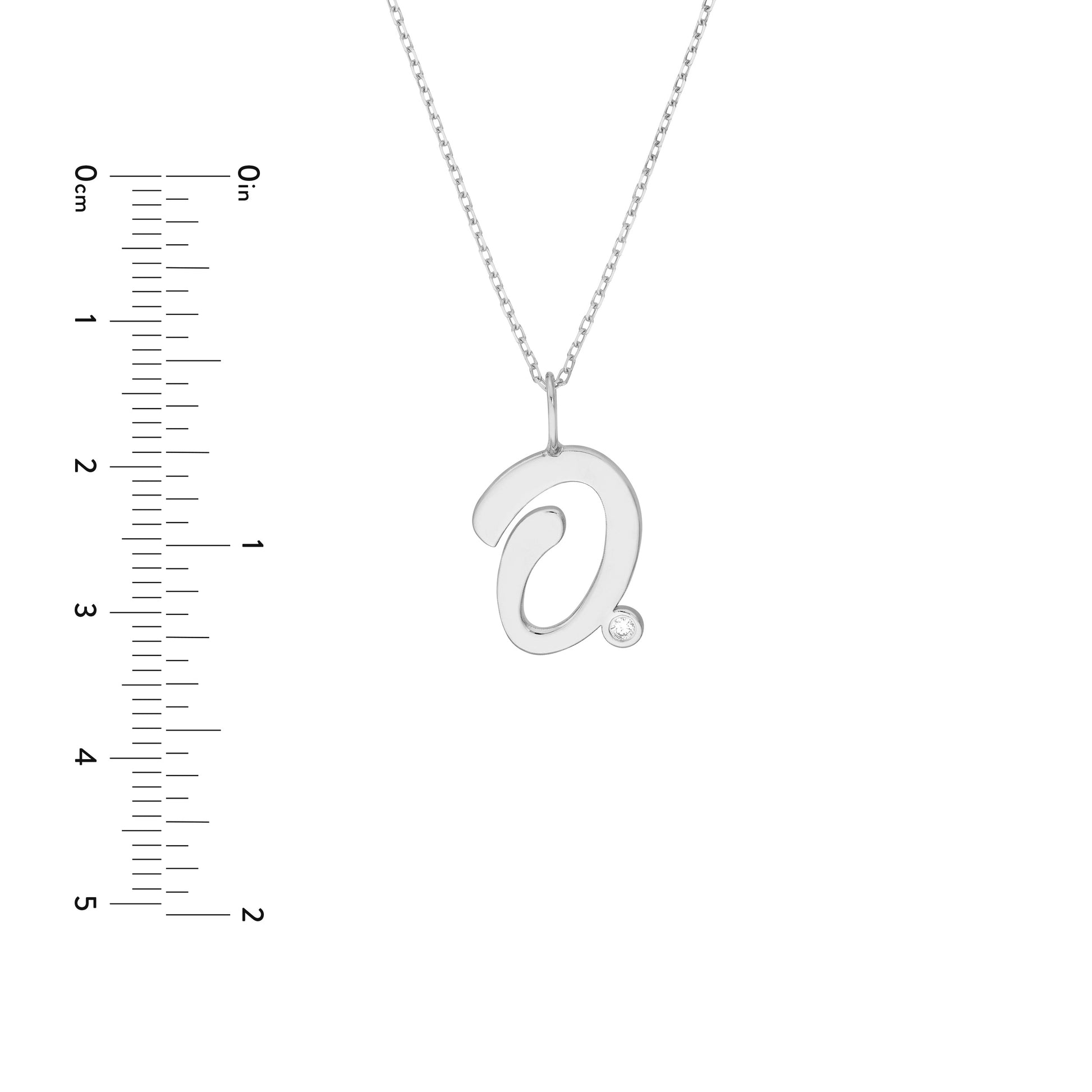 Script O with Diamond Bezel Necklace