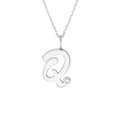 Script Q with Diamond Bezel Necklace