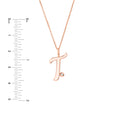 Script T with Diamond Bezel Necklace