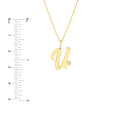 Script U with Diamond Bezel Necklace