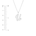 Script U with Diamond Bezel Necklace