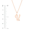 Script V with Diamond Bezel Necklace