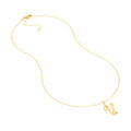 Script V with Diamond Bezel Necklace
