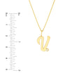 Script V with Diamond Bezel Necklace