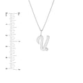 Script V with Diamond Bezel Necklace