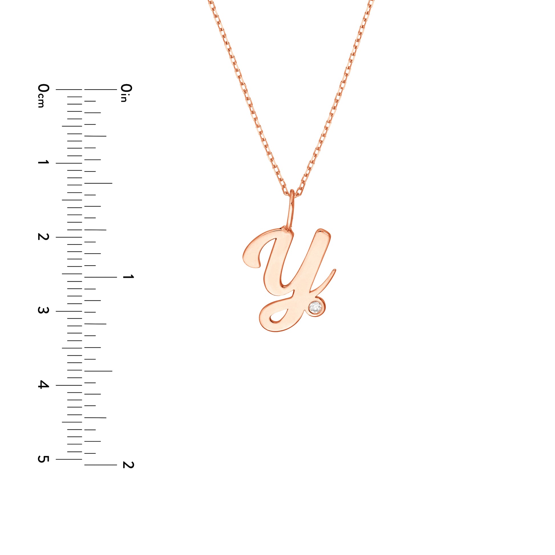 Script Y with Diamond Bezel Necklace