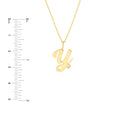Script Y with Diamond Bezel Necklace