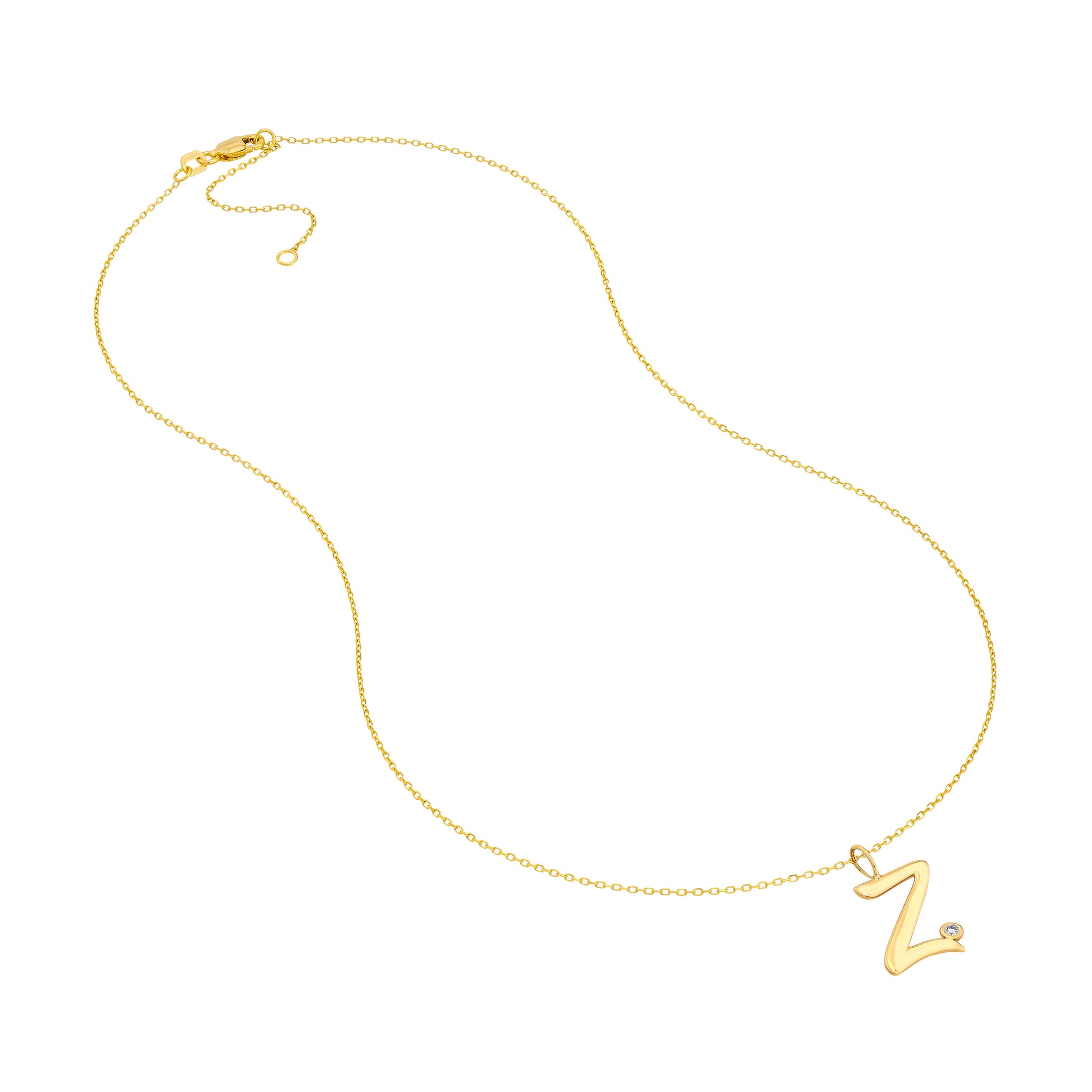 Script Z with Diamond Bezel Necklace