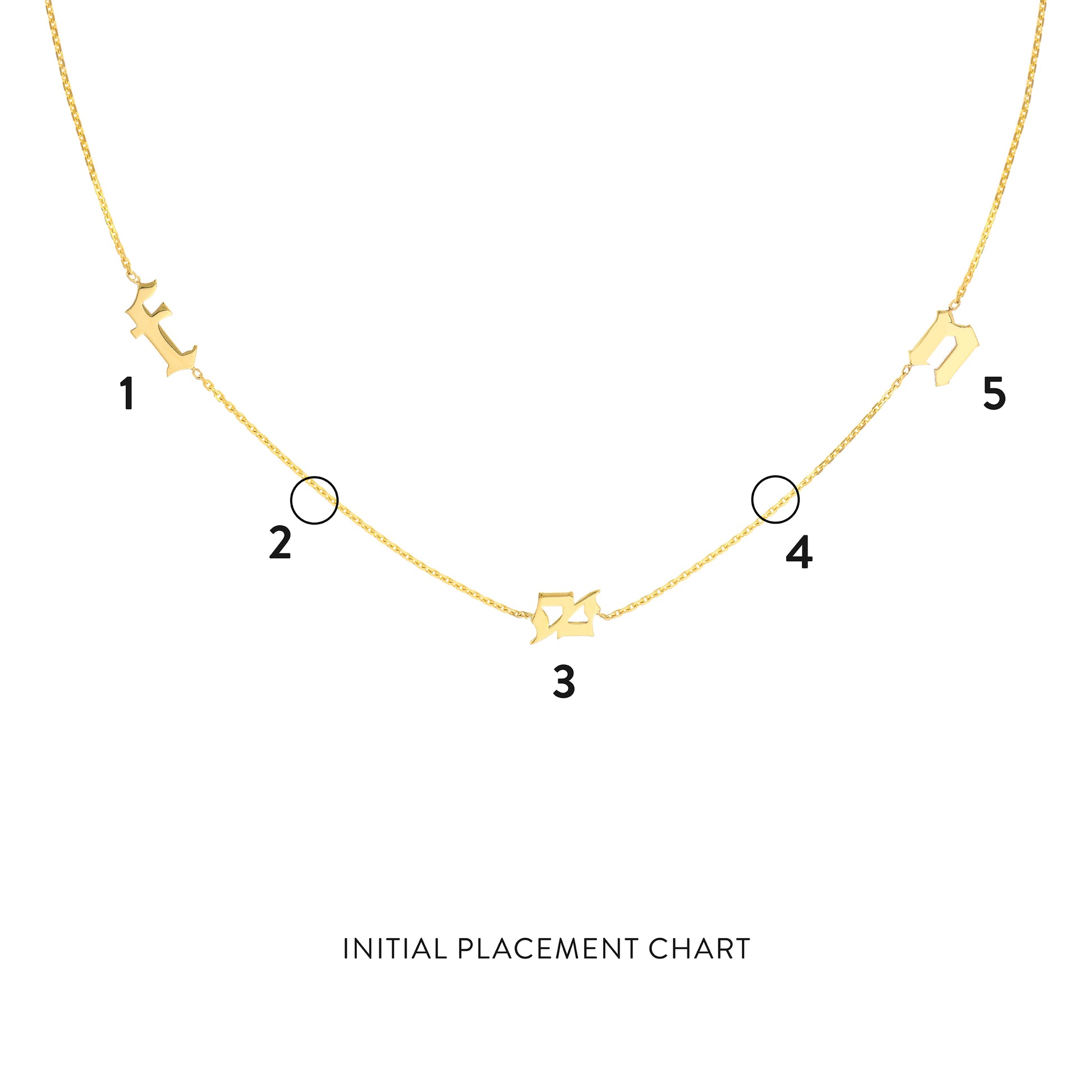 Gothic Initials Station Necklace