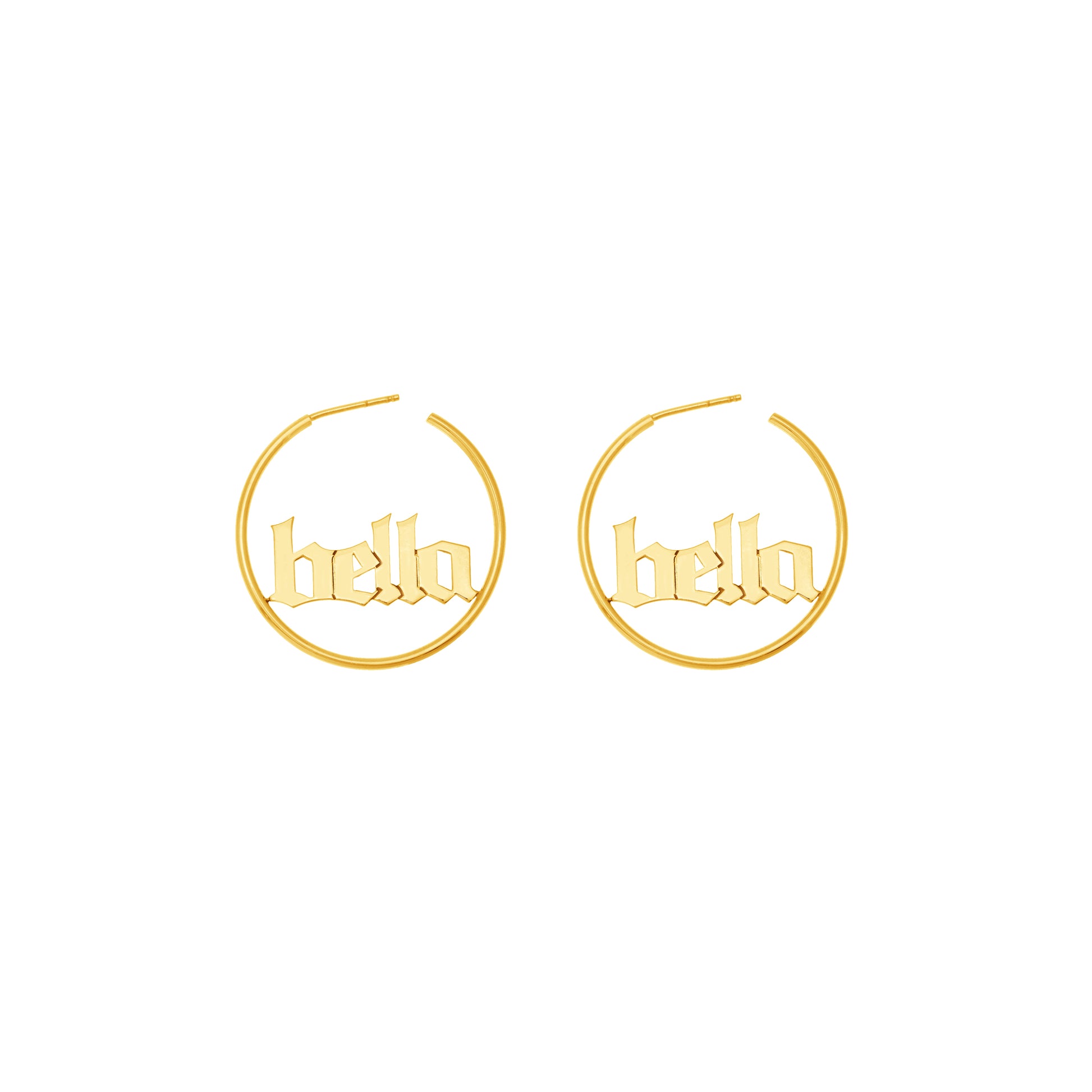 Gothic Nameplate Hoop Earrings
