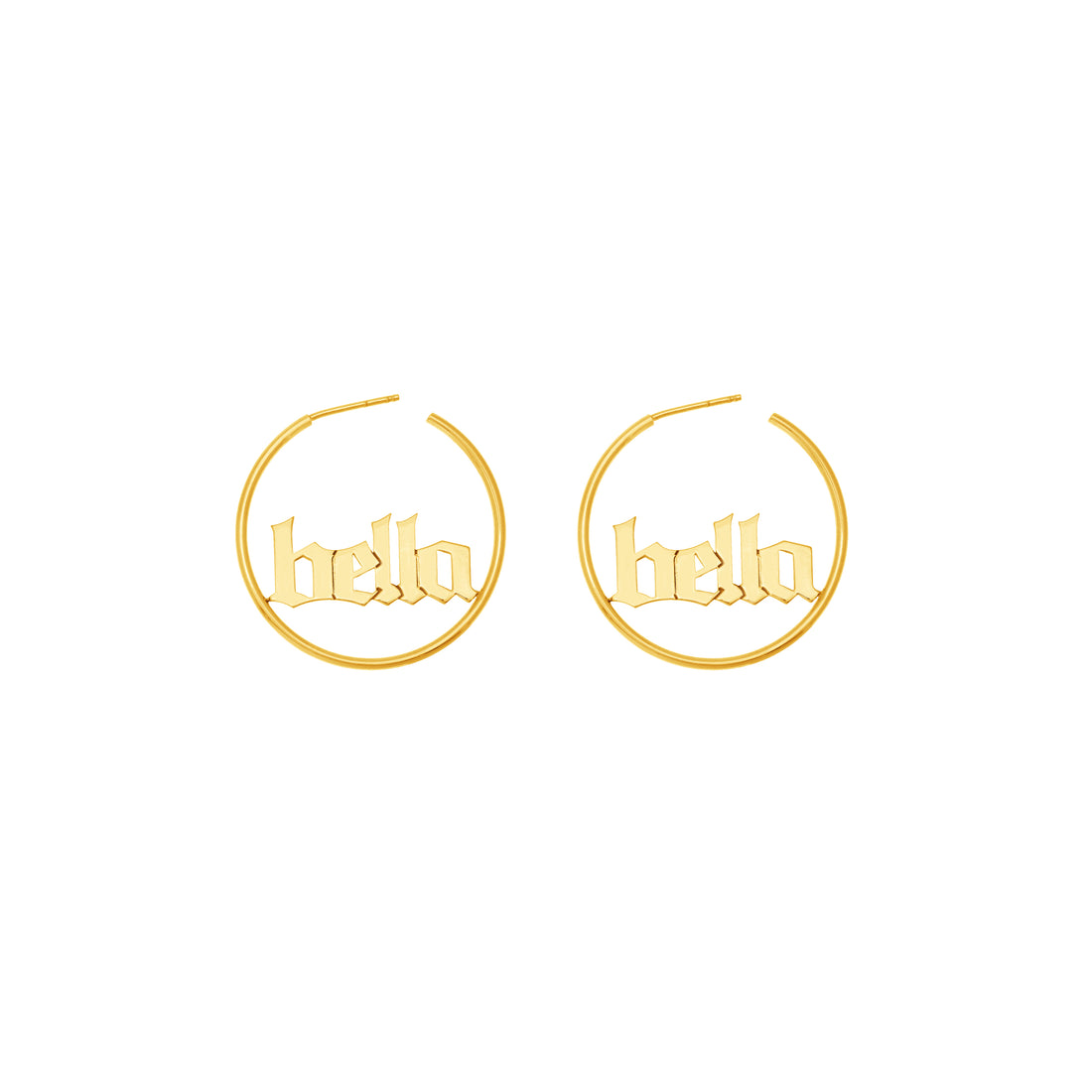 Gothic Nameplate Hoop Earrings