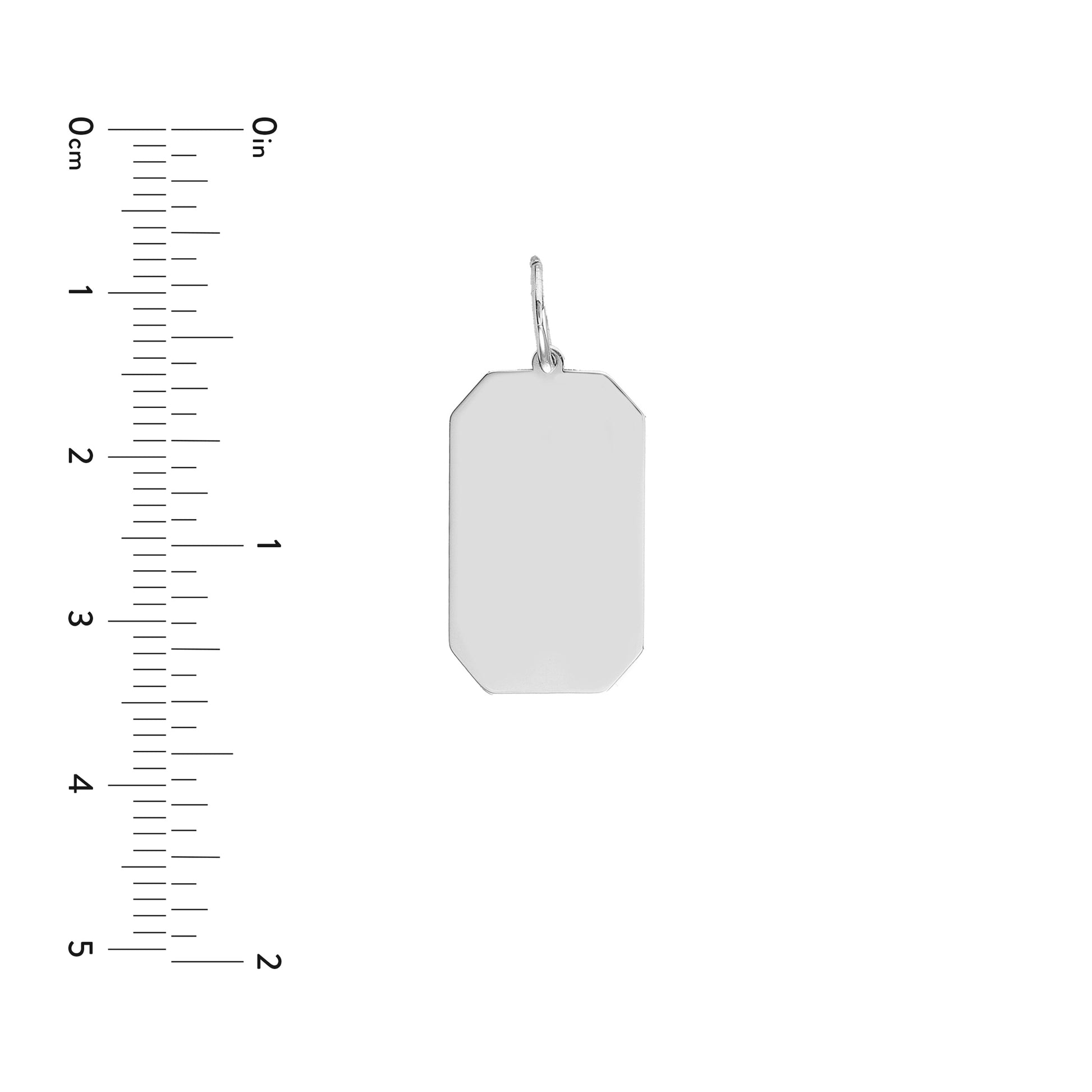 Cutoff Rectangular Engravable Charm