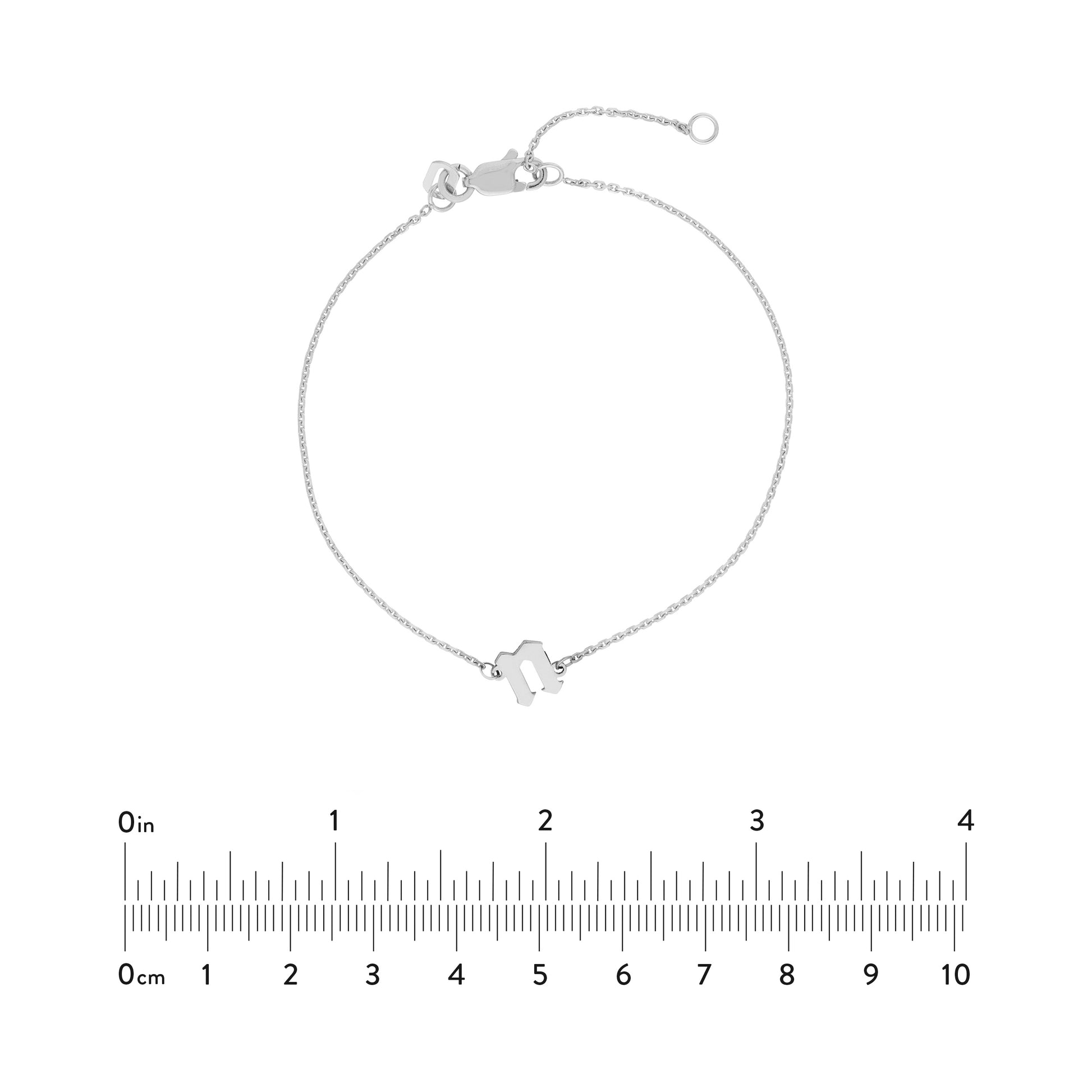 Slanted Gothic Initial Bracelet