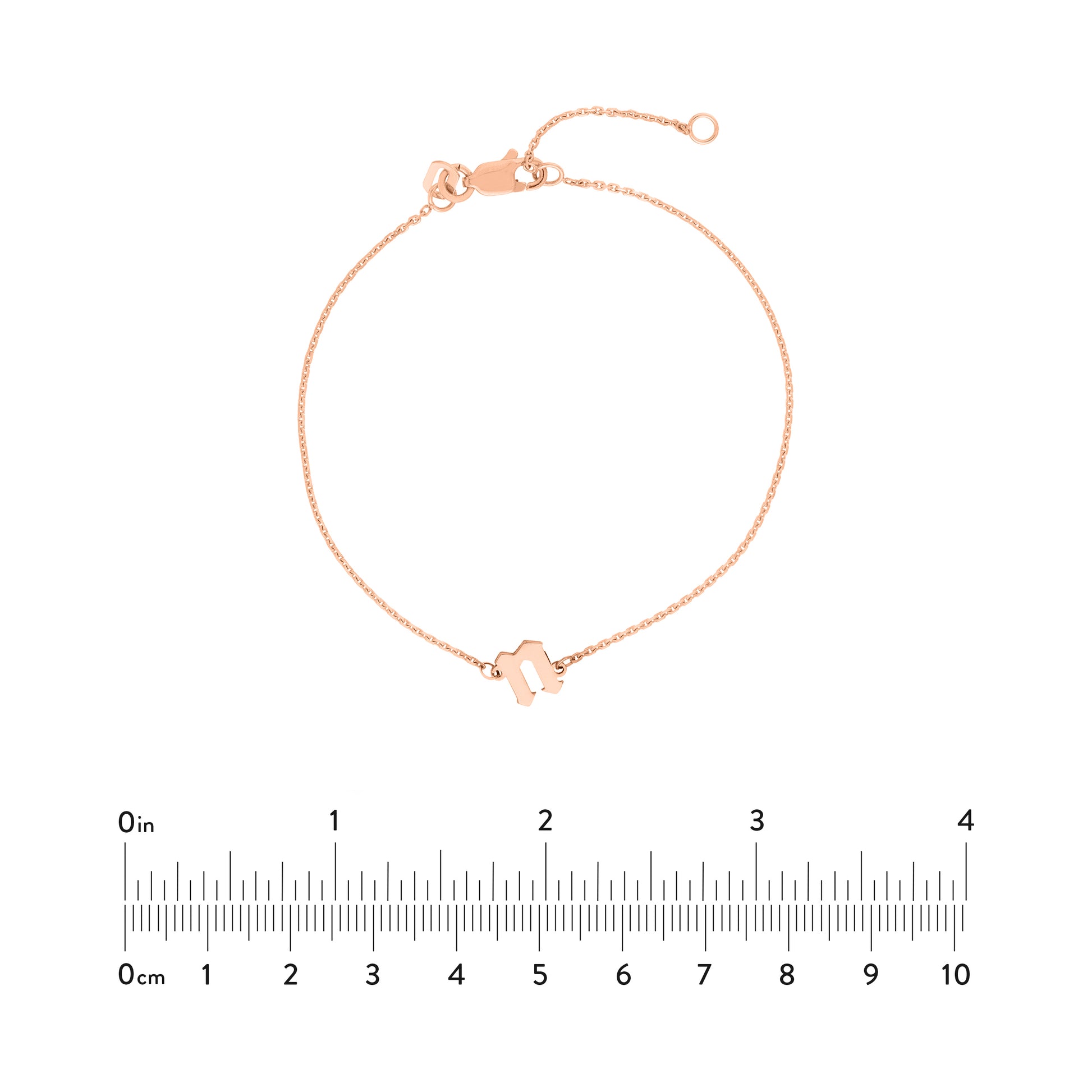 Slanted Gothic Initial Bracelet