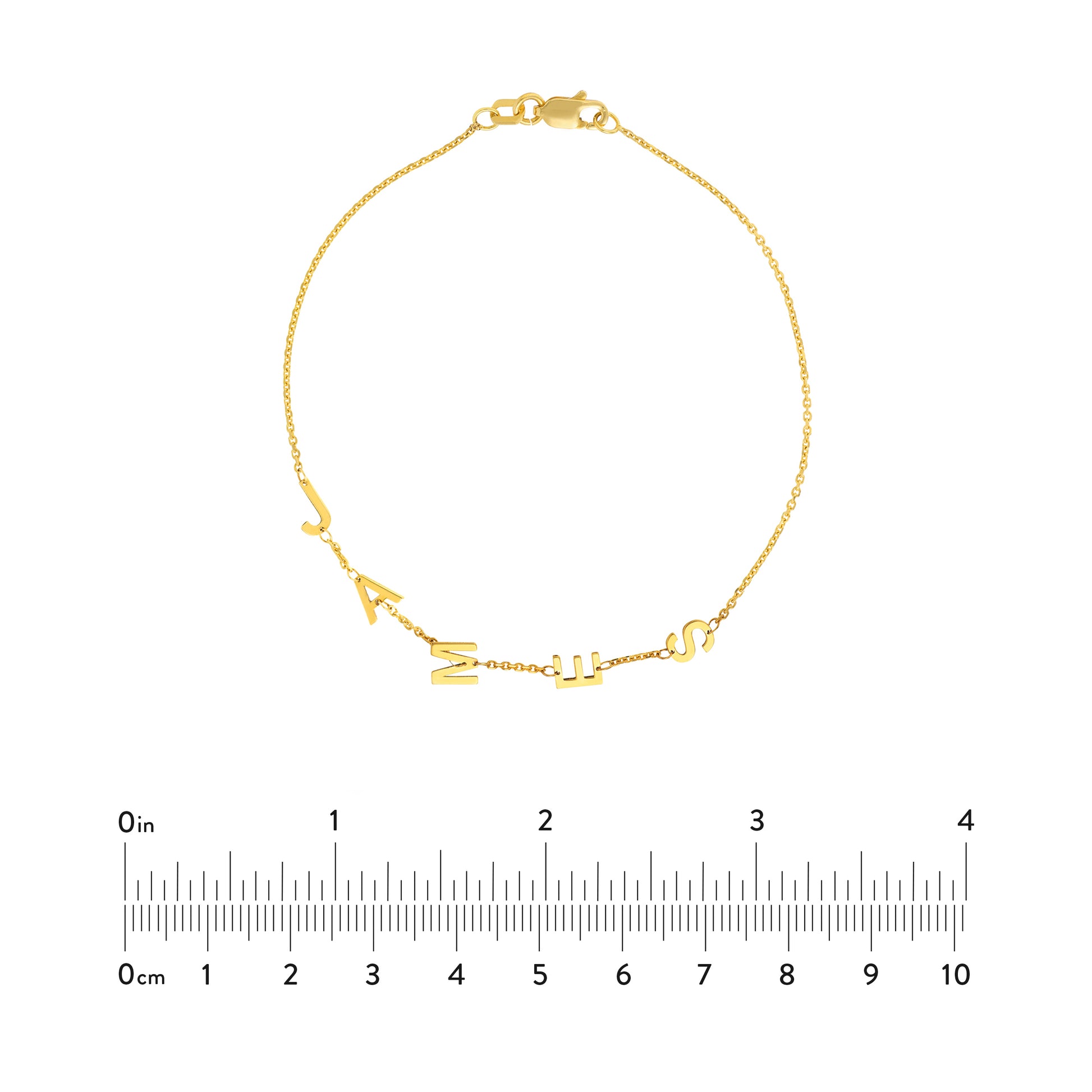 Block Initials Adjustable Bracelet