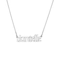 7mm Gothic Nameplate Necklace