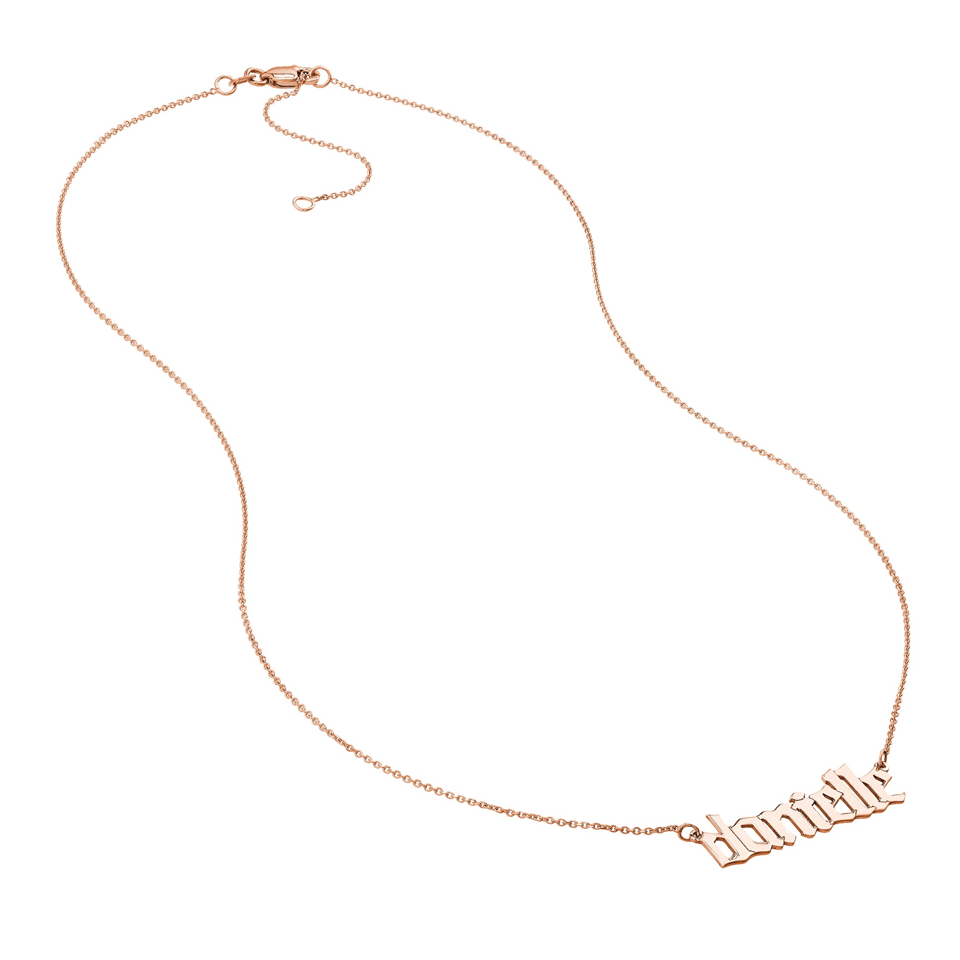 7mm Gothic Nameplate Necklace
