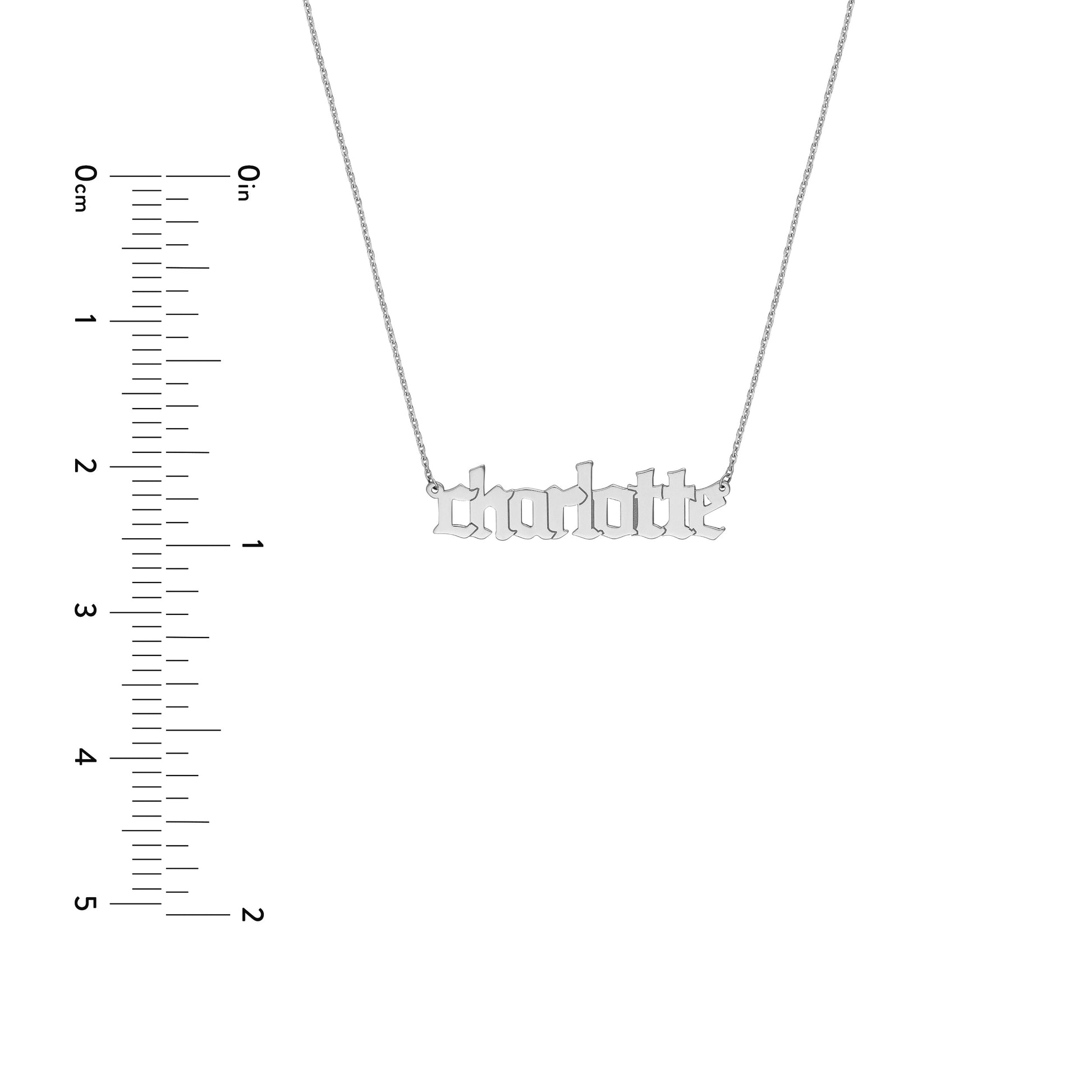 5mm Gothic Nameplate Necklace