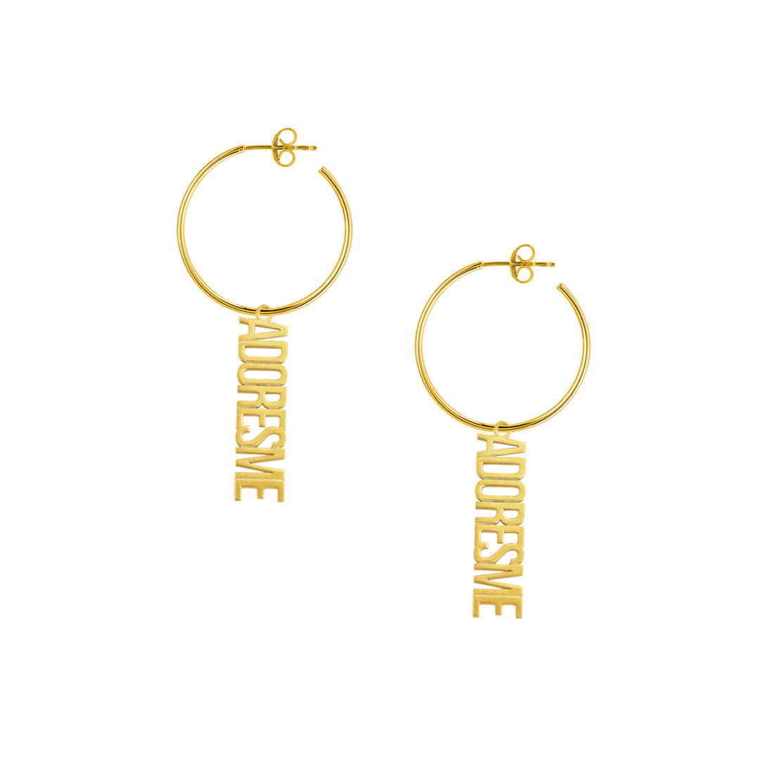Personalization Vertical Nameplate Hoop Earrings