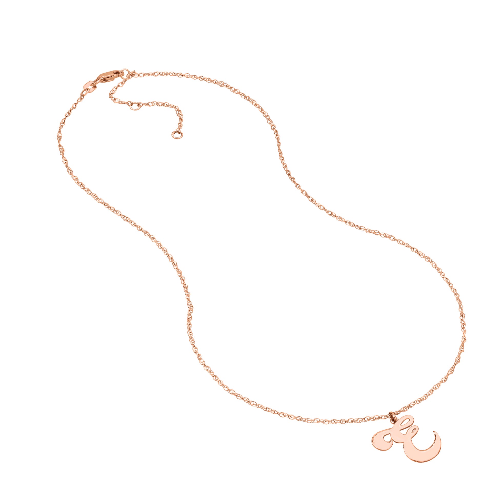 15mm Cursive Initial Pendant Necklace