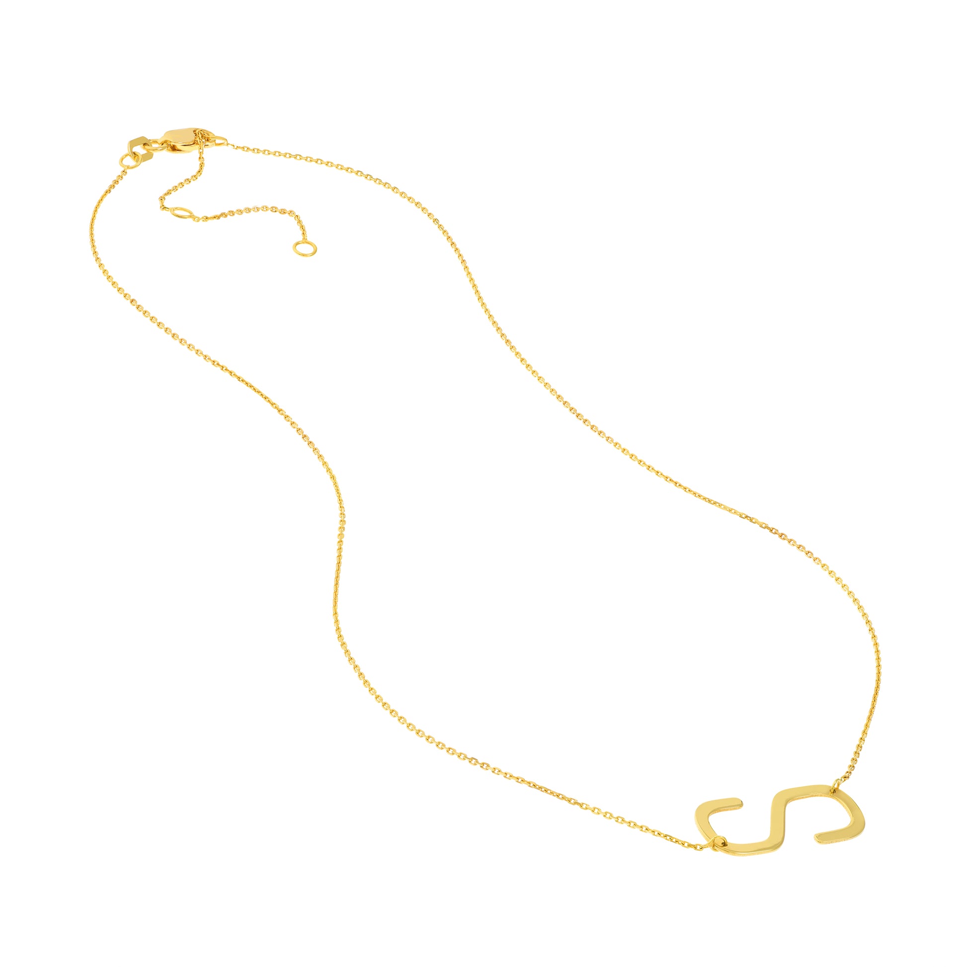 Sideways Block Initial Necklace