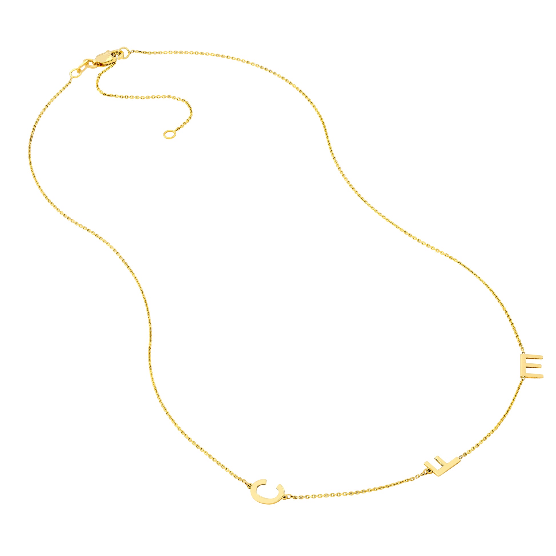 Block Initials Station Necklace
