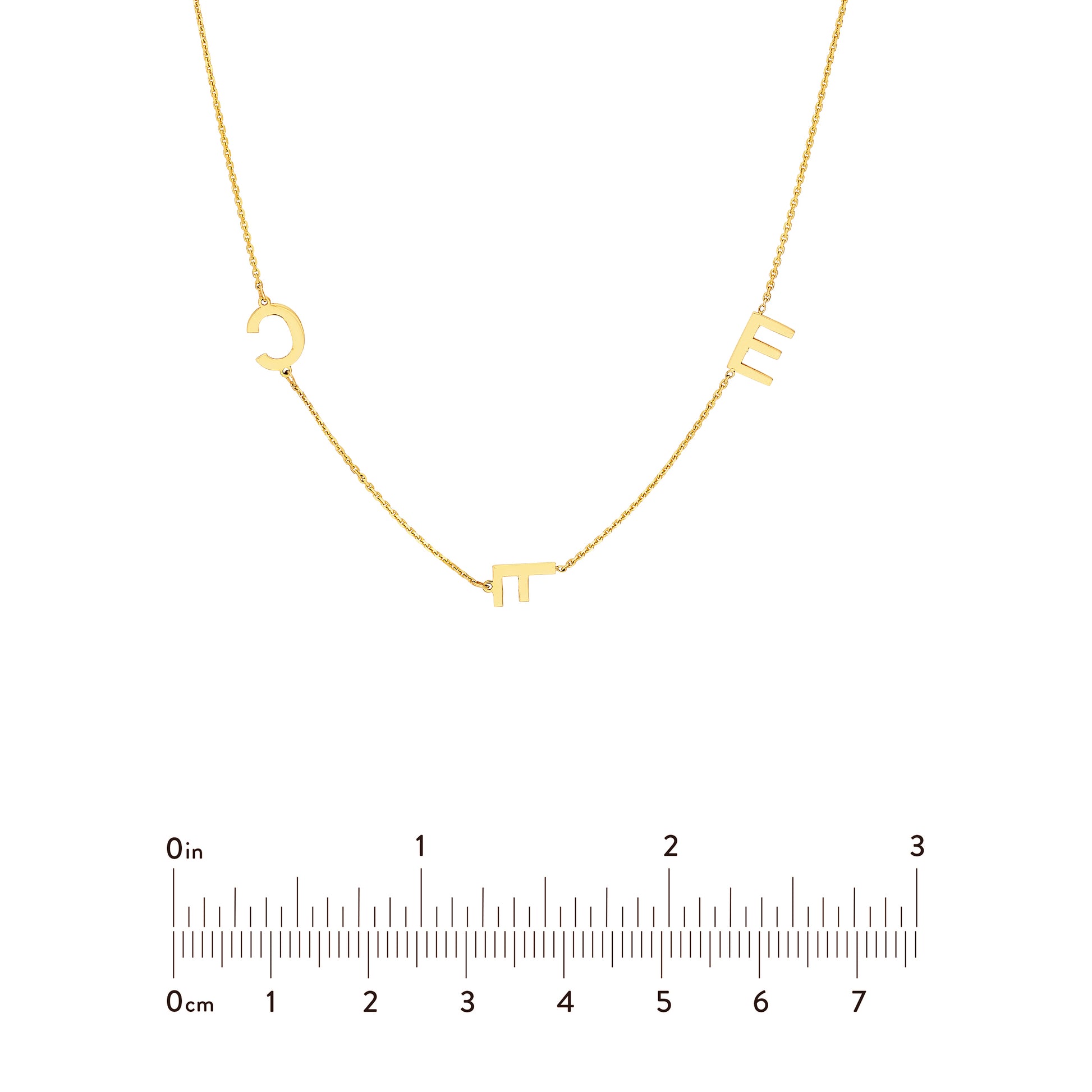 Block Initials Station Necklace