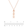 7mm Vertical Block Numeral Necklace