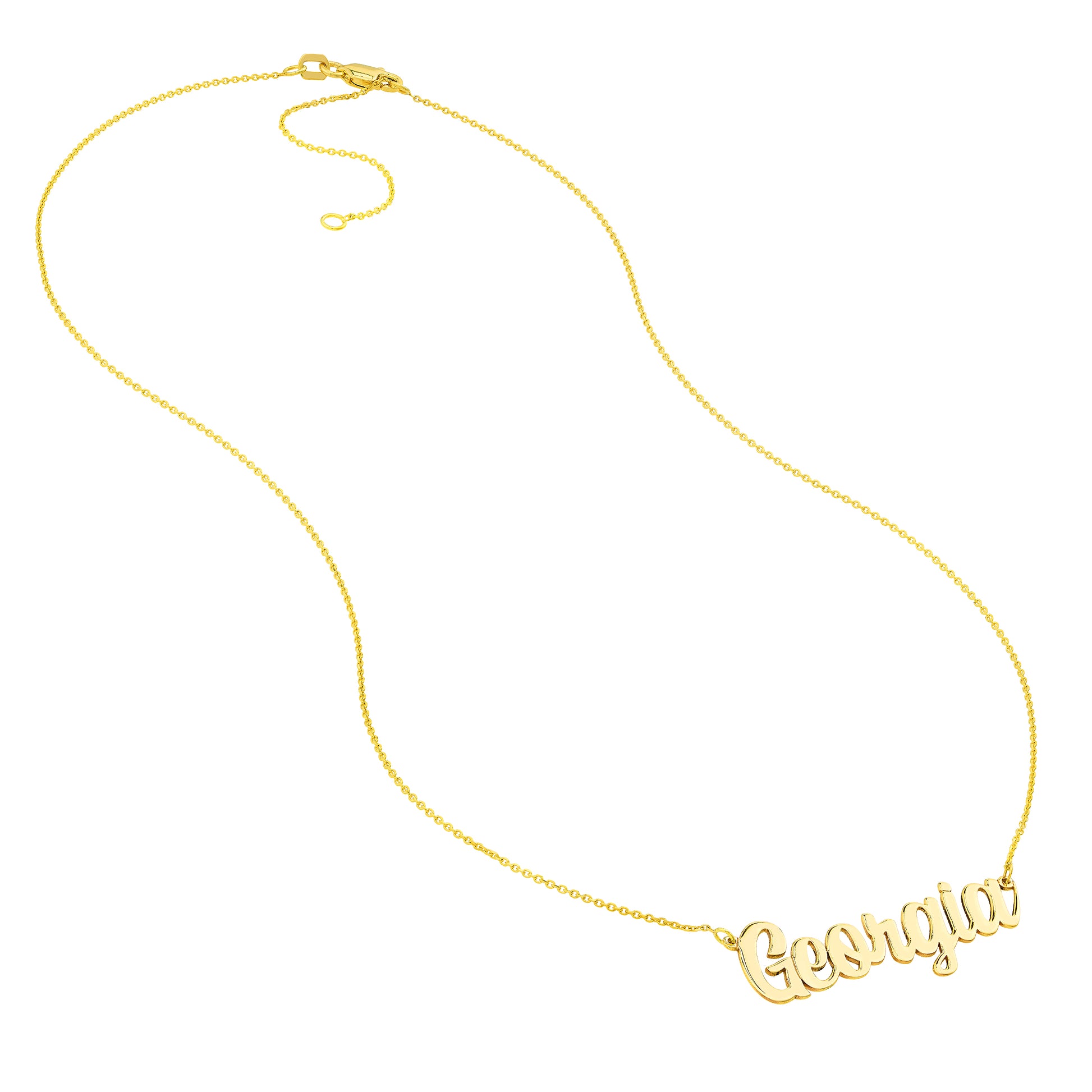 7mm Script Font Nameplate Necklace